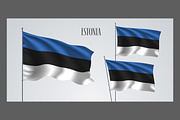 Estonia waving flags vector