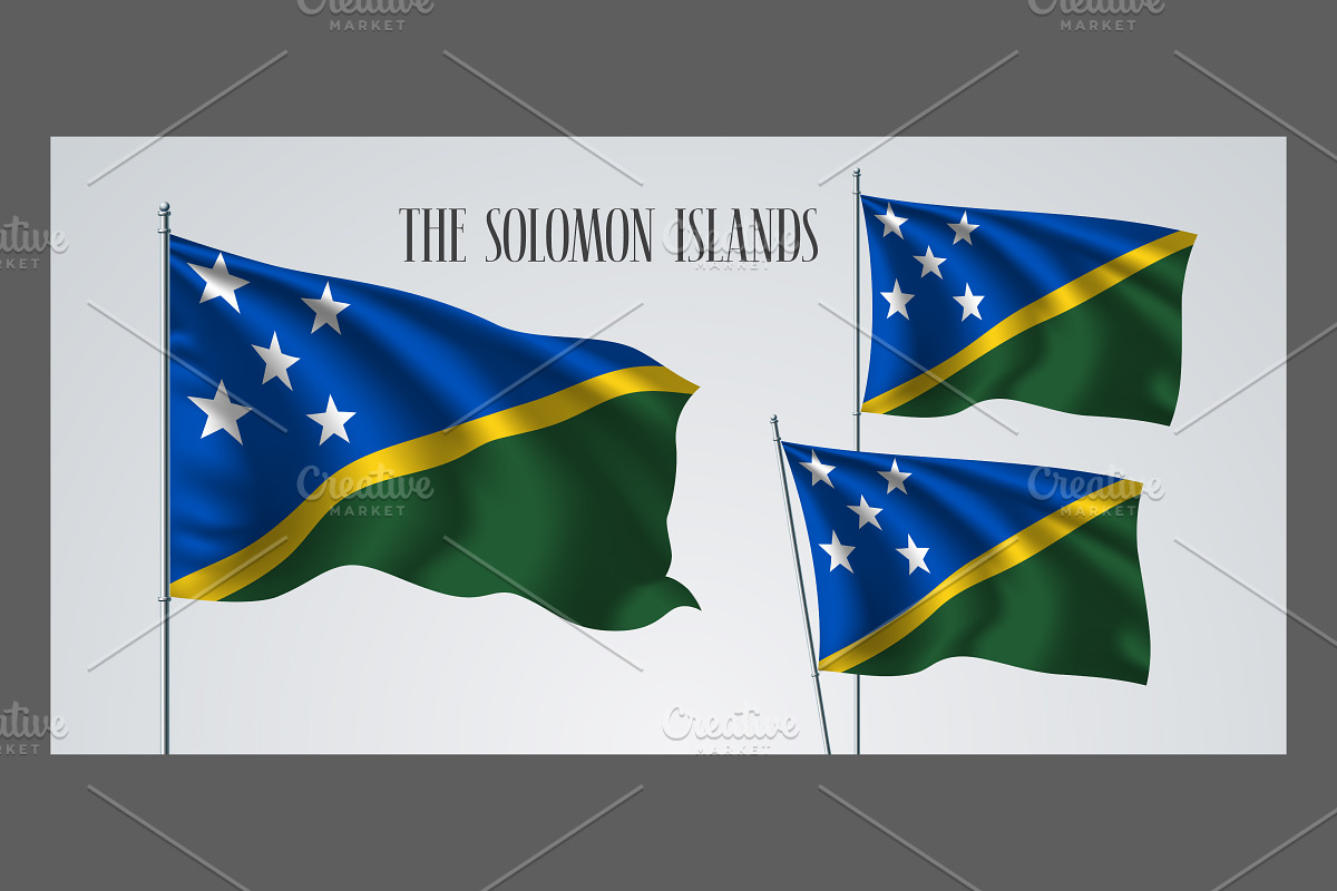 The Solomon Islands flags vector in Illustrations - product preview 8