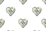 Love For Money Motif Seamless Patter