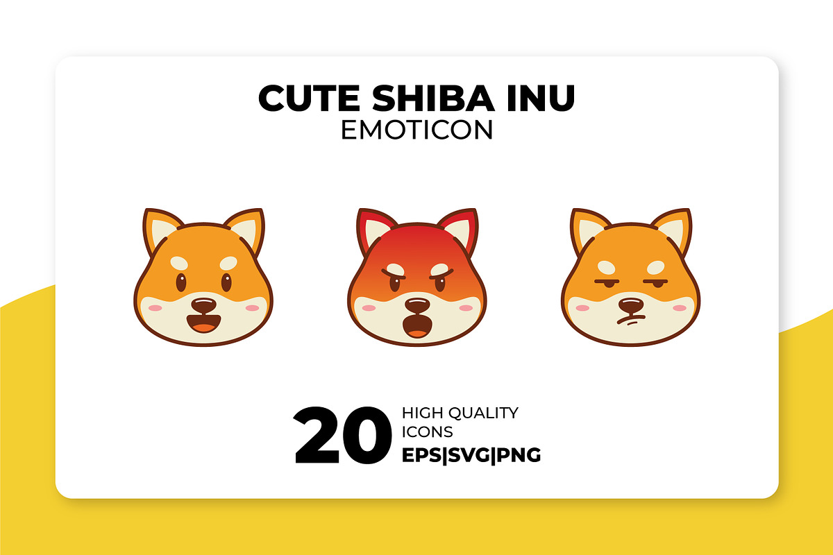 Cute Shiba Inu Emoticon in Cool Icons - product preview 8