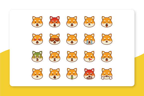 Cute Shiba Inu Emoticon in Cool Icons - product preview 1