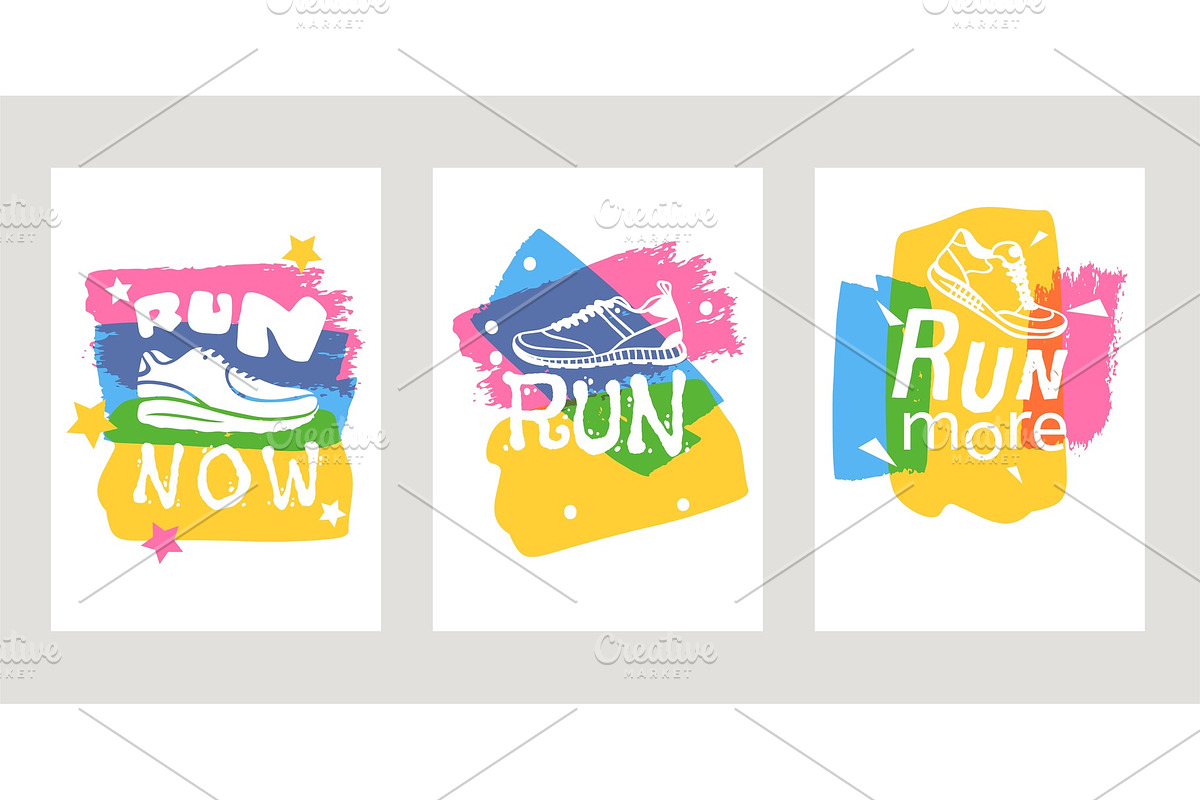 Run lettering on running shoes in Illustrations - product preview 8