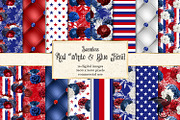 Red White & Blue Floral Patterns