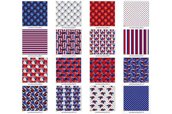 Red White & Blue Floral Patterns in Patterns - product preview 4