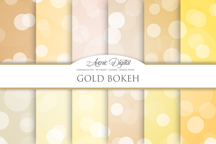 Gold Bokeh Digital Paper