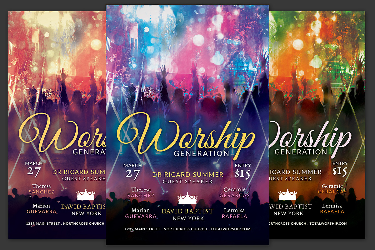 Worship Generation Church Flyer in Flyer Templates - product preview 8