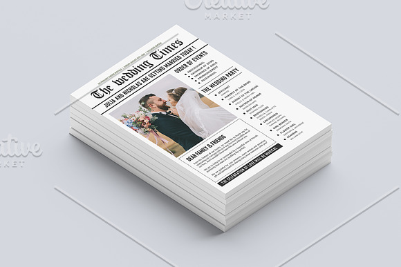 Newspaper Wedding Program V1041 in Flyer Templates - product preview 1