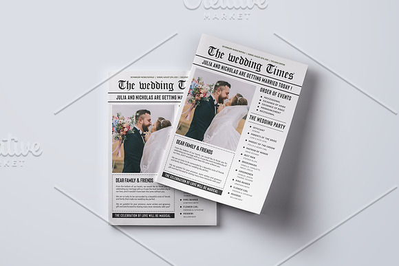 Newspaper Wedding Program V1041 in Flyer Templates - product preview 4