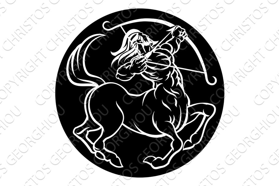 Horoscope Sagittarius Centaur Zodiac in Illustrations - product preview 8