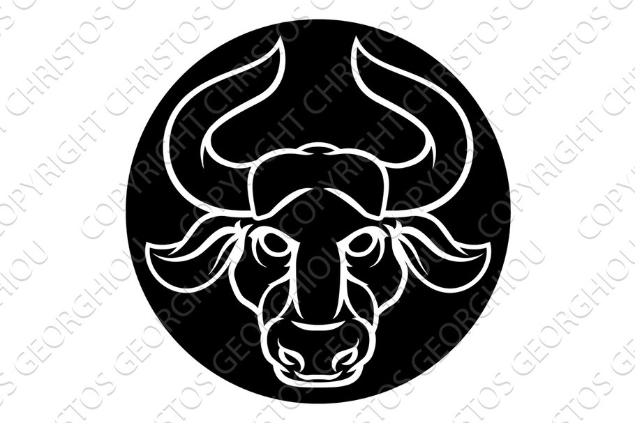 Zodiac Signs Taurus Bull Icon in Illustrations - product preview 8