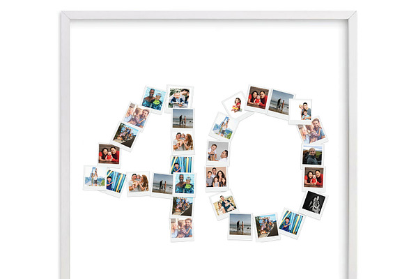 Number 40 Photo Collage Template id1
