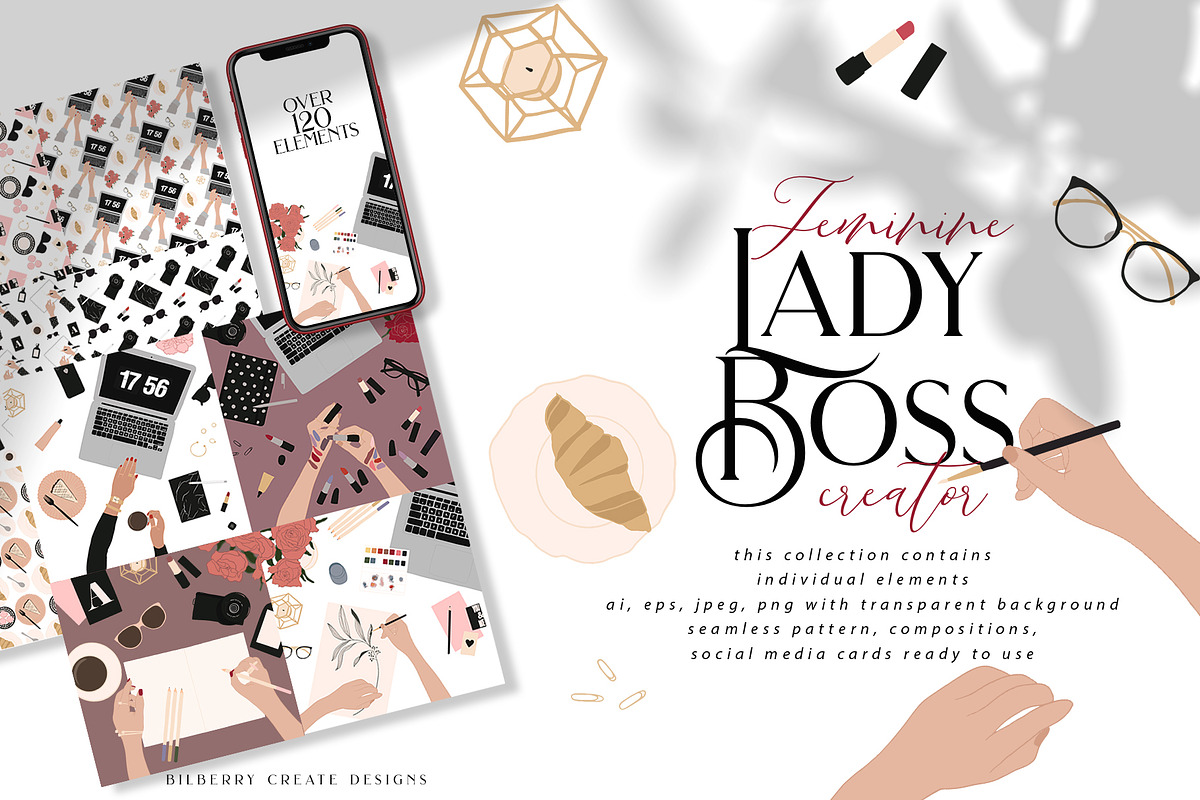 Feminine Lady Boss creator in Illustrations - product preview 8