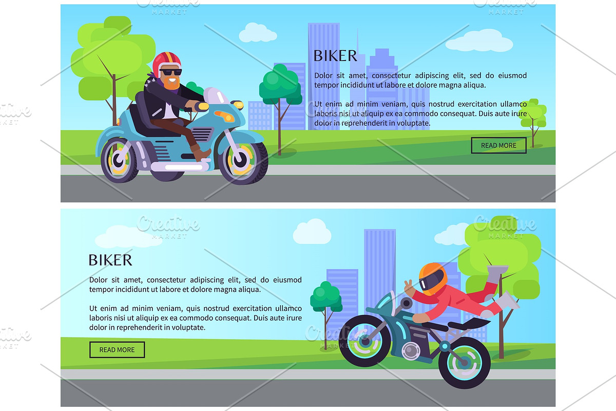 Biker Vector Web Pages Design with in Illustrations - product preview 8