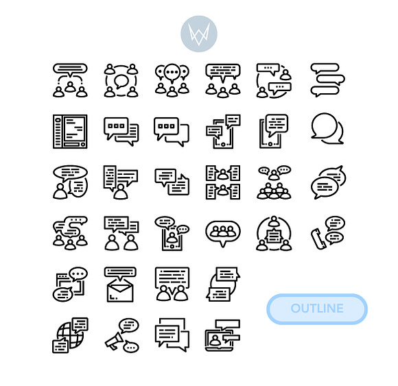 32 Social Communication Icon Sets in Communication Icons - product preview 3