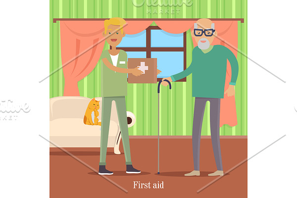 First Aid for Old Man. Health Care