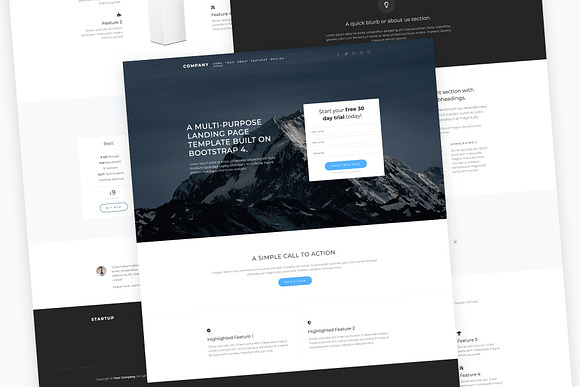 Multipurpose Landing Page Bootstrap in Bootstrap Themes - product preview 2