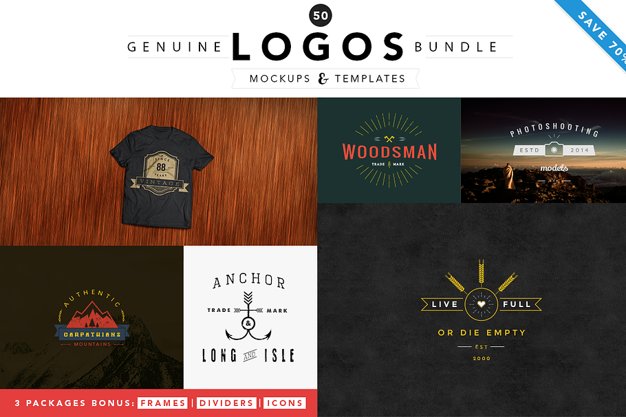 50 Genuine Logo Bundle - Save 70% in Logo Templates - product preview 8