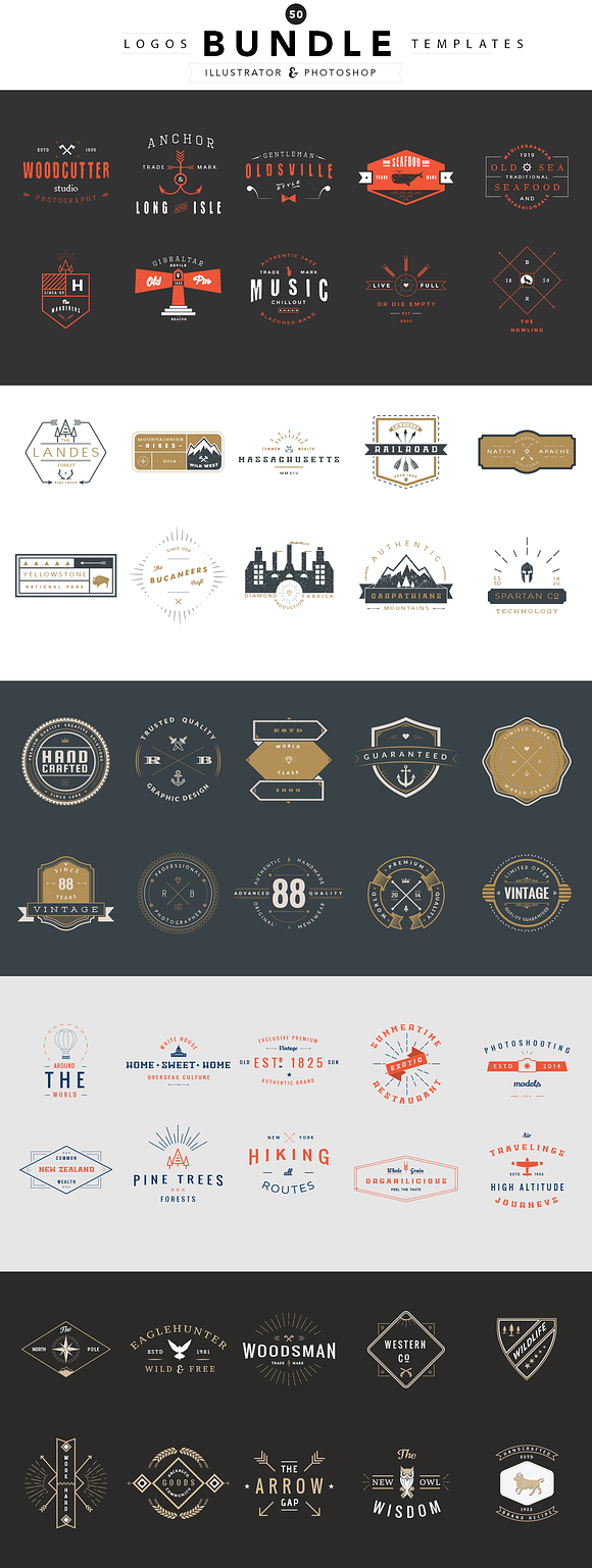 50 Genuine Logo Bundle - Save 70% in Logo Templates - product preview 1