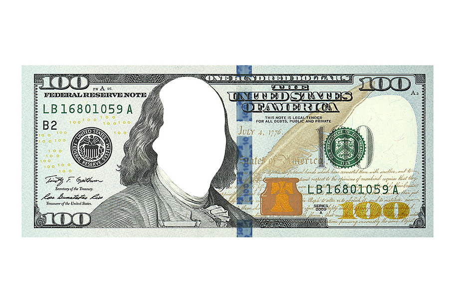 $100 dollar bill without face in Templates - product preview 8