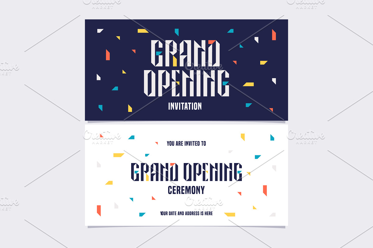 Grand opening vector invitation card in Illustrations - product preview 8