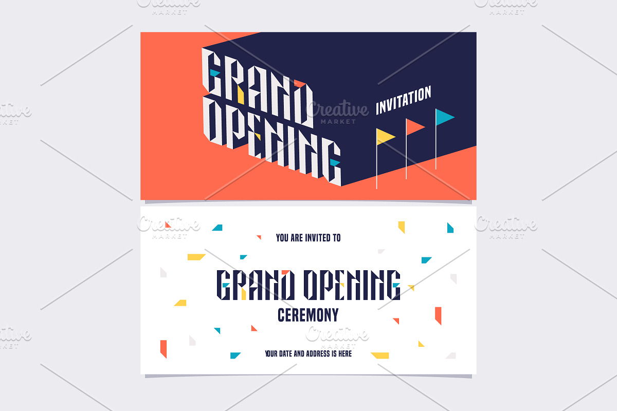 Grand opening vector invitation card in Illustrations - product preview 8