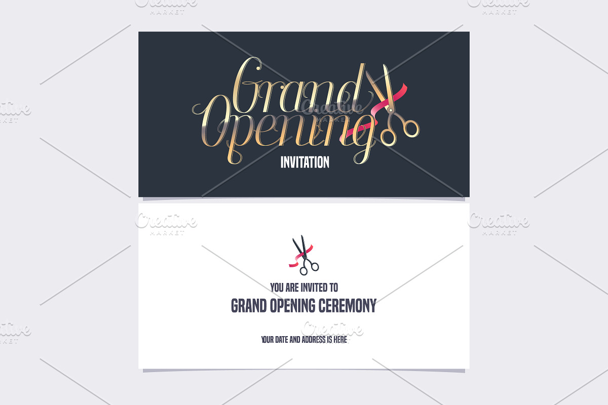 Grand opening invitation card vector in Illustrations - product preview 8