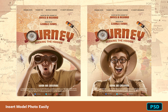 Movie Poster Template JOURNEY in Flyer Templates - product preview 1