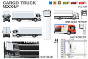 Vector cargo truck template