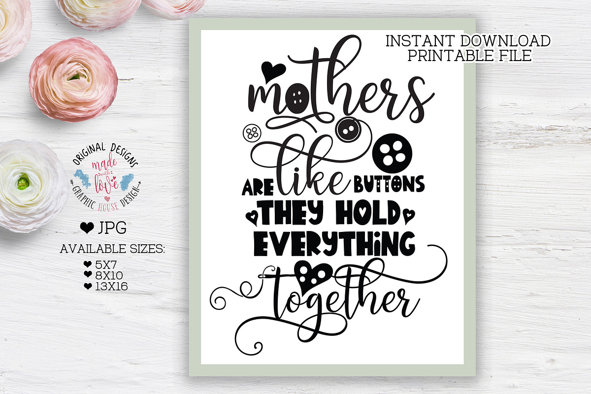 Mothers are like buttons in Illustrations - product preview 8