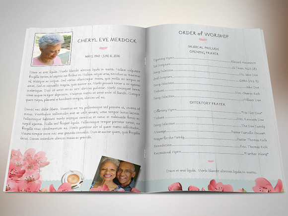 Magnolia Funeral Program Word in Templates - product preview 2