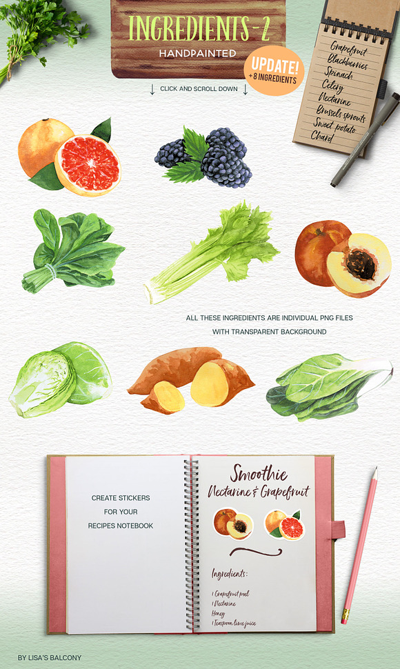 The Foodie Kit - Food Illustrations in Illustrations - product preview 2