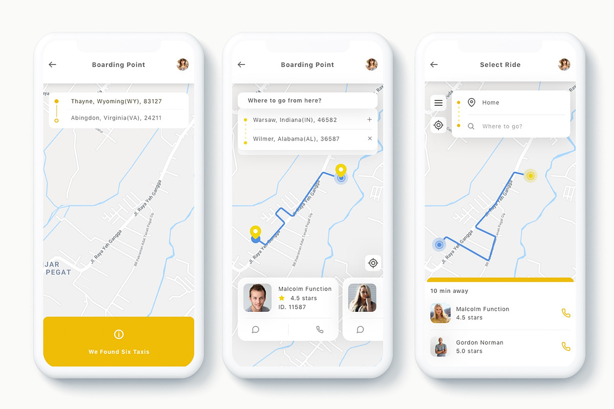 Yunu - Taxi App UI Kit in App Templates - product preview 8