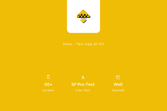 Yunu - Taxi App UI Kit in App Templates - product preview 3