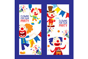 Clowns for your party set of banners