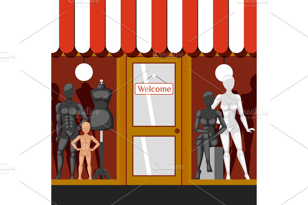 Entrance to shop with welcome sign in Objects - product preview 8