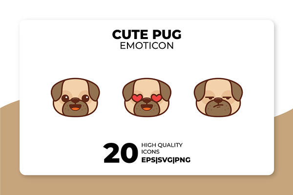 Cute Pug Dog Emoticon