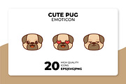 Cute Pug Dog Emoticon