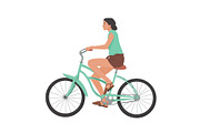 Girl riding bicycle, woman on bike
