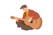 Man playing guitar. Musician