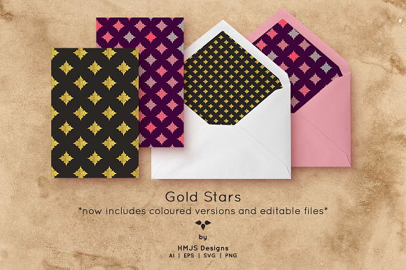Gold Stars in Patterns - product preview 3