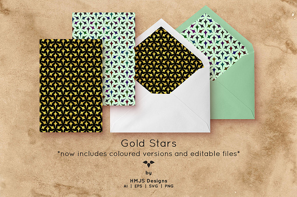 Gold Stars in Patterns - product preview 4