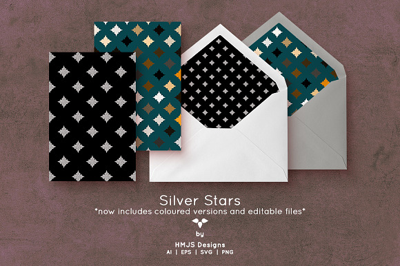 Silver Stars in Patterns - product preview 3