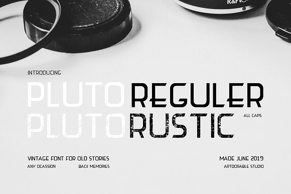 Pluto Vintage Reguler and Rustic in Sans-Serif Fonts - product preview 3