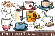 COFFEE AND TEA - Digital Clipart