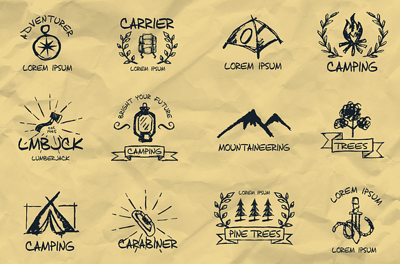 24 Hand Drawn Logo Templates in Logo Templates - product preview 1