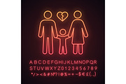 Divorce neon light icon