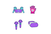 Virtual reality devices color icons