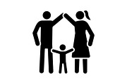 Child protection glyph icon