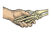 Death skeleton handshake vector