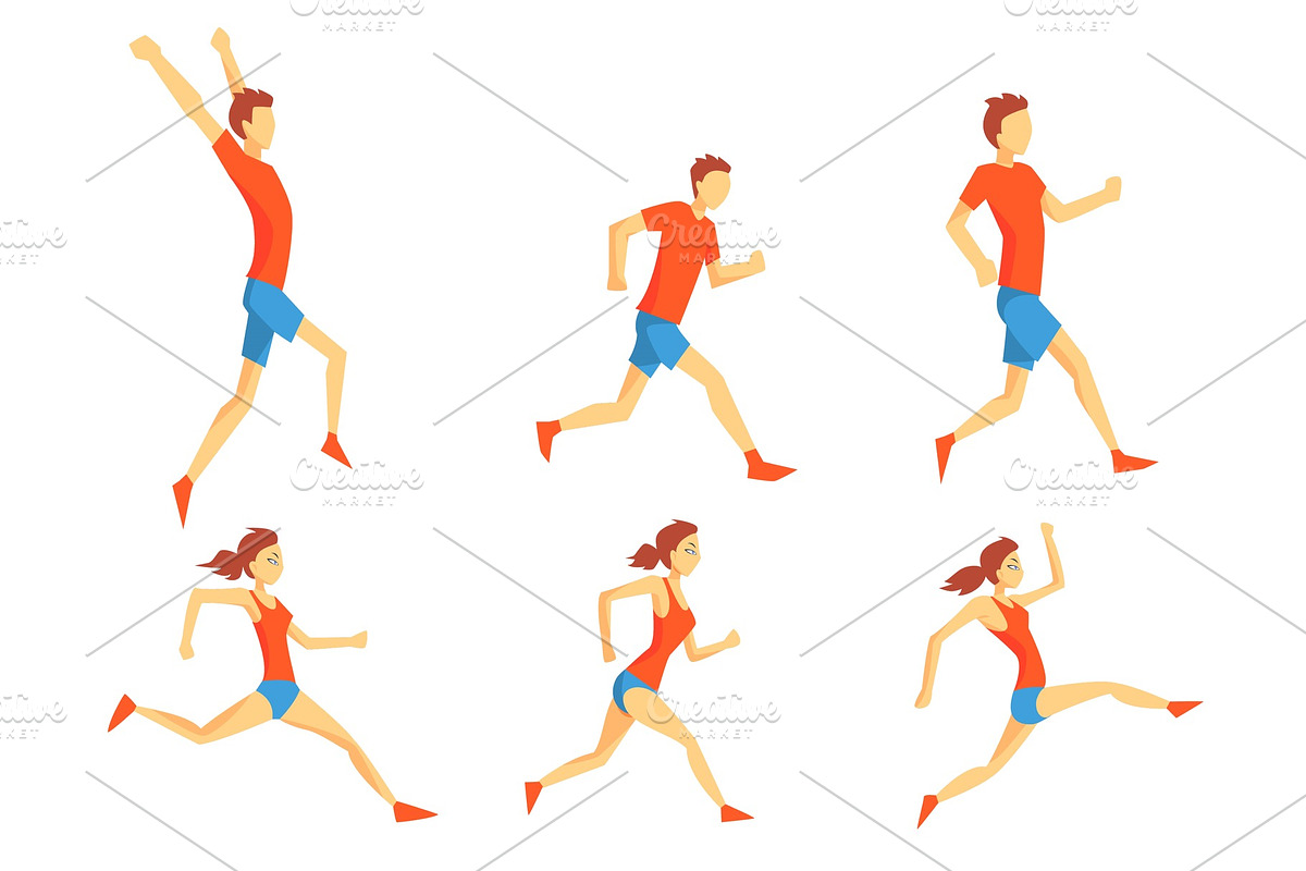 Flat vector set of athletes in in Illustrations - product preview 8